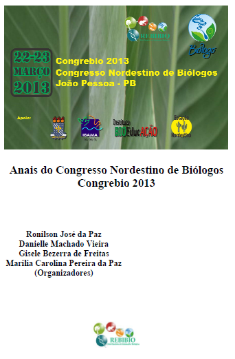 Anais do Congresso Nordestino de Biologos - Congrebio 2013